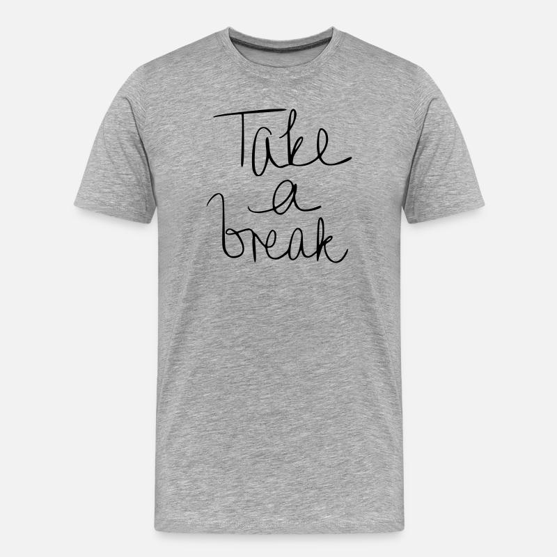 Take a break - Männer Premium Bio T-Shirt - Grau meliert