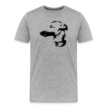 Whippet Kopf - Männer Premium Bio T-Shirt - Grau meliert - Vorne - Damien (186cm)