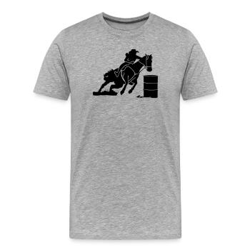 Equestrian Western Riding - Barrel Race - Men's Premium Organic T-Shirt - heather grey - Front - Damien (186cm)