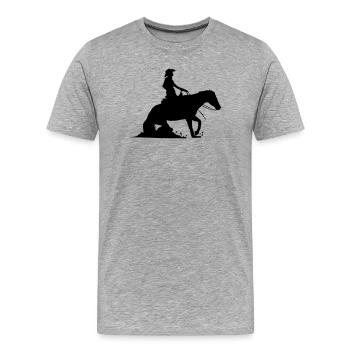 Equestrian Western Riding - Reining - Men's Premium Organic T-Shirt - heather grey - Front - Damien (186cm)