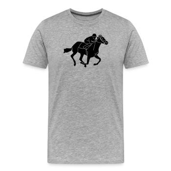 Équestre - courses de galop - T-shirt bio Premium Homme - gris chiné - Devant - Damien (186cm)