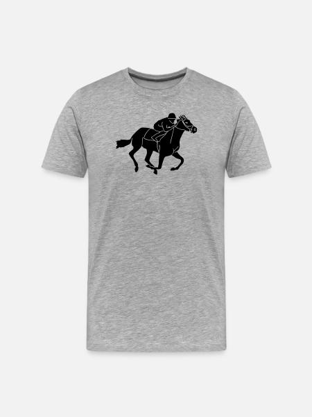Equestrian - gallop races - Men's Premium Organic T-Shirt - heather grey