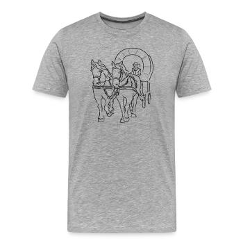 carriage - Men's Premium Organic T-Shirt - heather grey - Front - Damien (186cm)