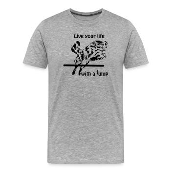 Agility Australian Shepherd Aussie - T-shirt bio Premium Homme - gris chiné - Devant - Damien (186cm)