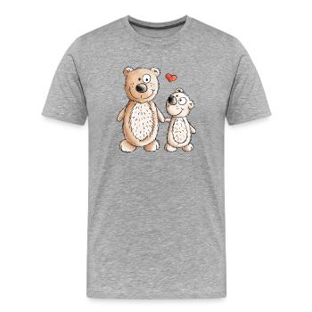 Meilleurs amis - frères et sœurs - frère - soeur - T-shirt bio Premium Homme - gris chiné - Devant - Damien (186cm)