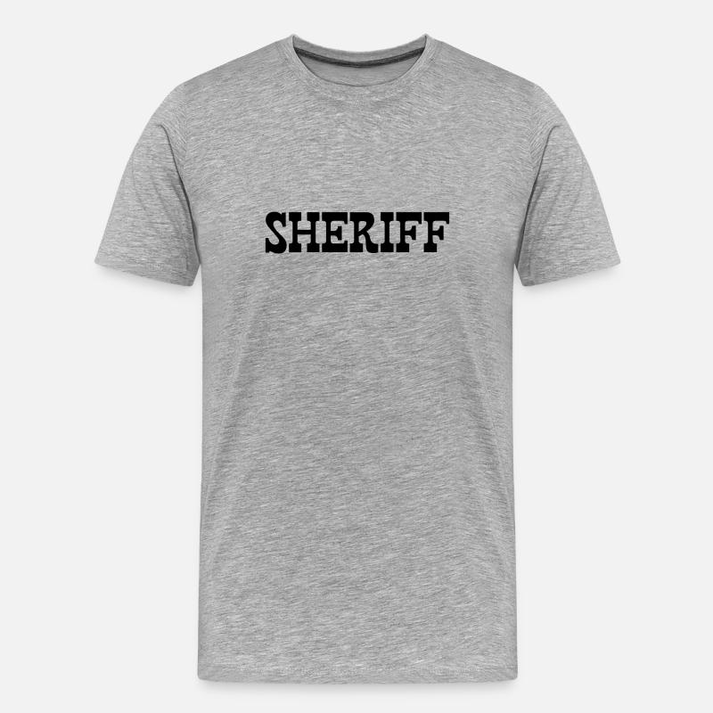 SHERIFF - Männer Premium Bio T-Shirt - Grau meliert