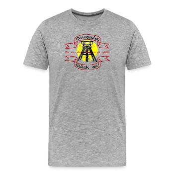 Ruhrgebiet Zeche Glück auf - Männer Premium Bio T-Shirt - Grau meliert - Vorne - Damien (186cm)