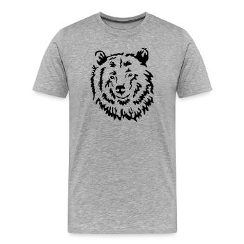 Baer Raubtier - Männer Premium Bio T-Shirt - Grau meliert - Vorne - Damien (186cm)