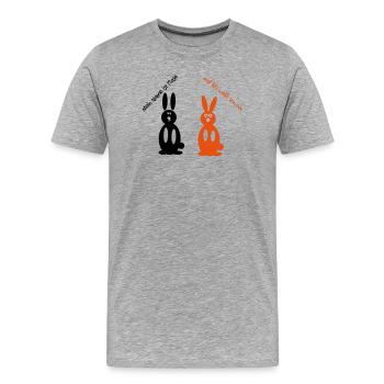 Drôles de lapins Lapins Lapins - T-shirt bio Premium Homme - gris chiné - Devant - Damien (186cm)