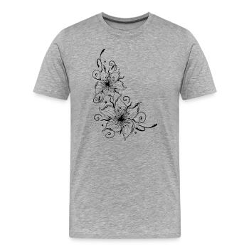 Lily avec des fioritures très délicates. - T-shirt bio Premium Homme - gris chiné - Devant - Damien (186cm)
