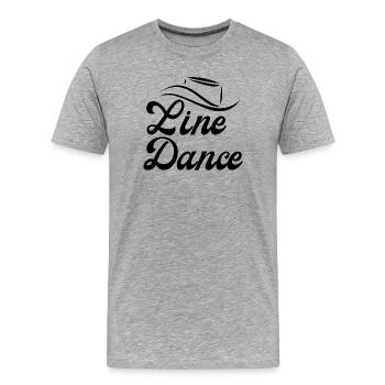 Geschenkidee für Linedancer: Motto "Line Dance" - Männer Premium Bio T-Shirt - Grau meliert - Vorne - Damien (186cm)