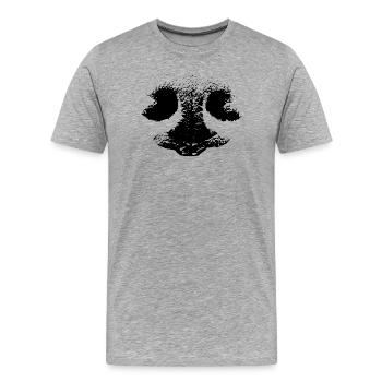Nez de chien | Chien et nez - T-shirt bio Premium Homme - gris chiné - Devant - Damien (186cm)