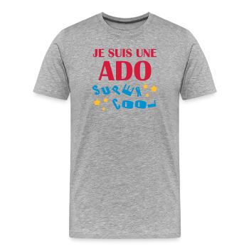 Teenager / Jugendliche / Jugendlicher / Kind - Männer Premium Bio T-Shirt - Grau meliert - Vorne - Damien (186cm)