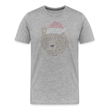 Christmas Baer ,Bär - Männer Premium Bio T-Shirt - Grau meliert - Vorne - Damien (186cm)