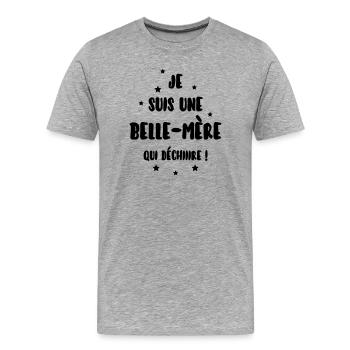 Stiefvater / Stiefmutter / Ehe / Familie - Männer Premium Bio T-Shirt - Grau meliert - Vorne - Damien (186cm)
