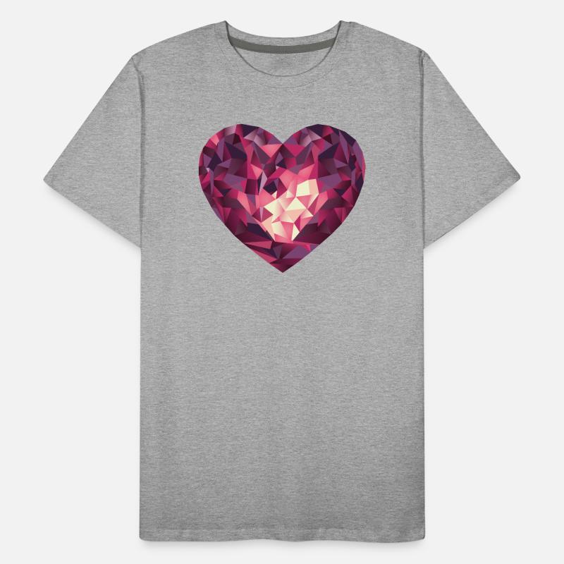 Herz Edelstein Valentinstag Muttertag Männer Premium Bio T-Shirt