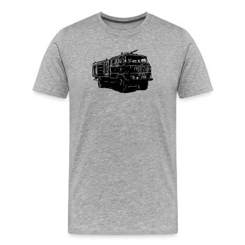 | des pompiers W50 | rda Cyclomoteur | Camion | Technologie - T-shirt bio Premium Homme - gris chiné - Devant - Damien (186cm)
