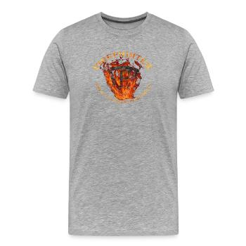 Flamefighter Emblem - Men's Premium Organic T-Shirt - heather grey - Front - Damien (186cm)