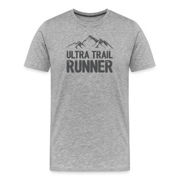 Ultra Trail Runner - T-shirt bio Premium Homme - gris chiné - Devant - Damien (186cm)