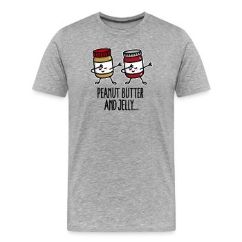 Dabbing dab peanut butter and jelly jar - Männer Premium Bio T-Shirt - Grau meliert - Vorne - Damien (186cm)