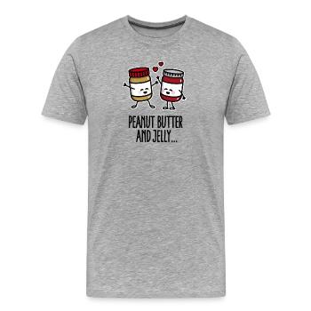 Peanut butter and jelly - Männer Premium Bio T-Shirt - Grau meliert - Vorne - Damien (186cm)