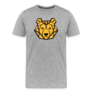 baer symetrisch - Männer Premium Bio T-Shirt - Grau meliert - Vorne - Damien (186cm)