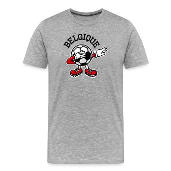 Belgique Belgium dab dabbing soccer football - Männer Premium Bio T-Shirt - Grau meliert - Vorne - Damien (186cm)