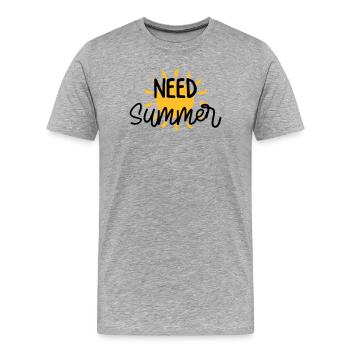 été / vacances / plage / soleil / mer - T-shirt bio Premium Homme - gris chiné - Devant - Damien (186cm)