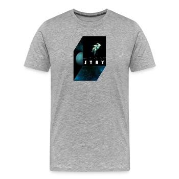 séjour / code morse - T-shirt bio Premium Homme - gris chiné - Devant - Damien (186cm)