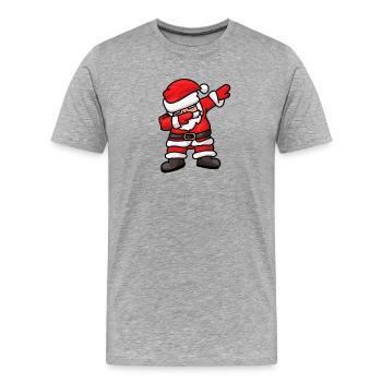 Dabbing Santa Santa Claus Dab Dance - T-shirt bio Premium Homme - gris chiné - Devant - Damien (186cm)