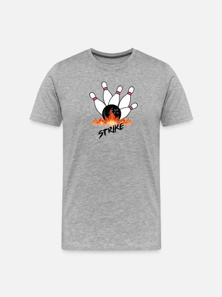 Flaming bowling balls and black ball - Men's Premium Organic T-Shirt - heather grey