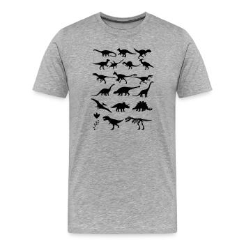 Dinosaurier - Männer Premium Bio T-Shirt - Grau meliert - Vorne - Damien (186cm)
