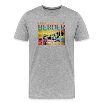 Hollandse Herder Kurzhaar - Männer Premium Bio T-Shirt - Grau meliert - Vorne - Damien (186cm)
