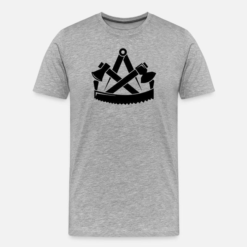 Zimmerer Zunftzeichen - Zimmermann Zunft - Männer Premium Bio T-Shirt - Grau meliert