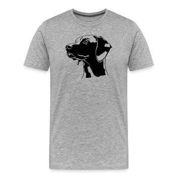 Magyar Vizsla Kopf - Männer Premium Bio T-Shirt - Grau meliert - Vorne - Damien (186cm)