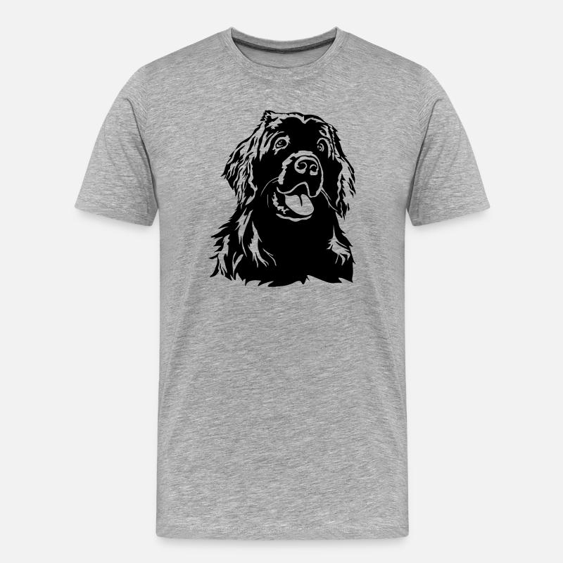 Neufundländer Kopf - Männer Premium Bio T-Shirt - Grau meliert