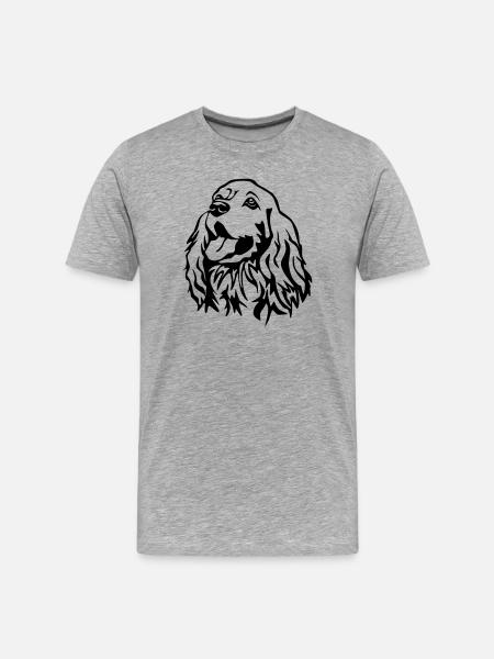 Cocker Spaniel Kopf - Männer Premium Bio T-Shirt - Grau meliert