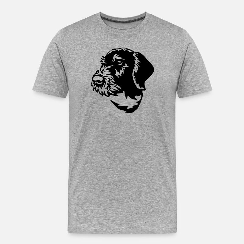 German Wirehaired Pointer - Men's Premium Organic T-Shirt - heather grey
