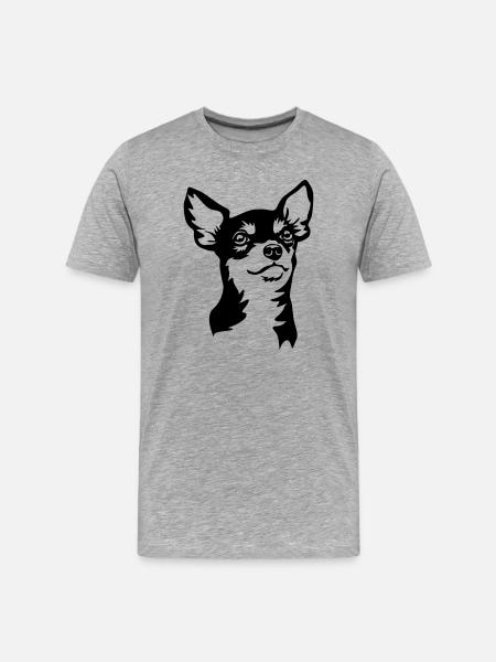 Chihuahua head - Men's Premium Organic T-Shirt - heather grey