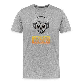 Casque Skull Blast - T-shirt bio Premium Homme - gris chiné - Devant - Damien (186cm)