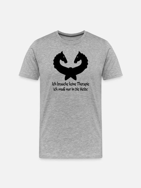 Lüneburger Heide Pferde - Männer Premium Bio T-Shirt - Grau meliert