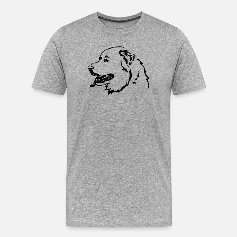 Pyrenäenberghund Kopf - Männer Premium Bio T-Shirt - Grau meliert