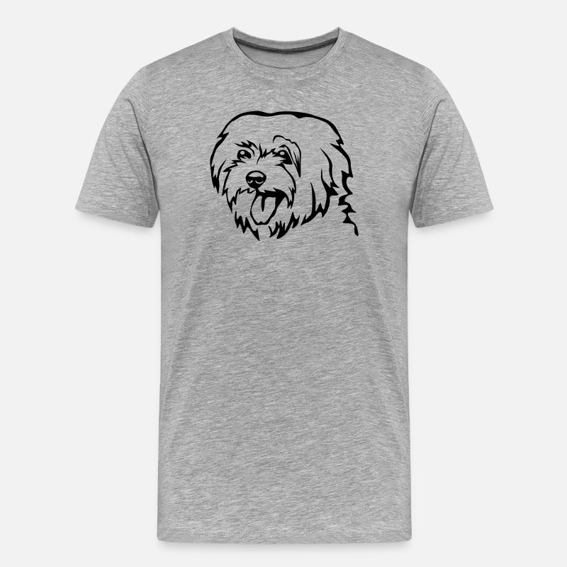 Malteser Kopf - Männer Premium Bio T-Shirt - Grau meliert