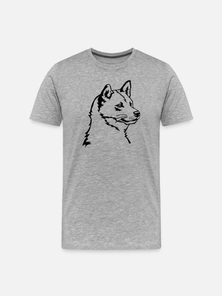 Shiba head - Men's Premium Organic T-Shirt - heather grey