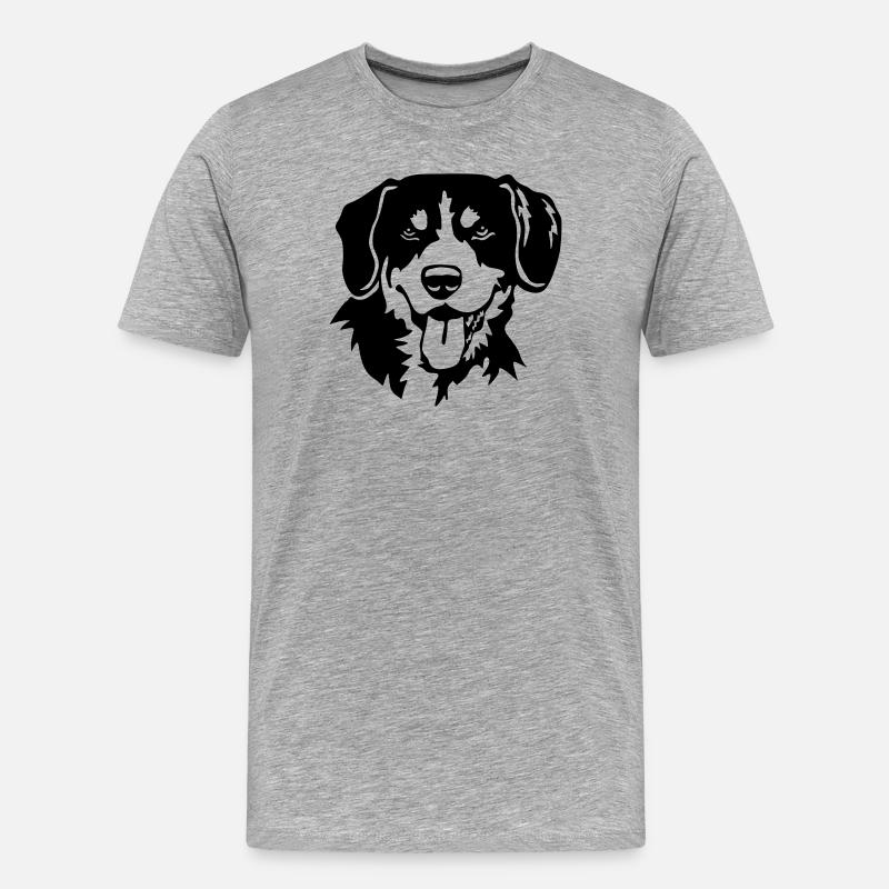 Entlebucher Sennenhund Kopf - Männer Premium Bio T-Shirt - Grau meliert
