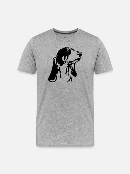 Bernese hound head - Men's Premium Organic T-Shirt - heather grey