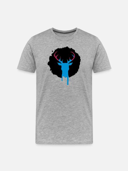 Deer patch graffiti - Men's Premium Organic T-Shirt - heather grey