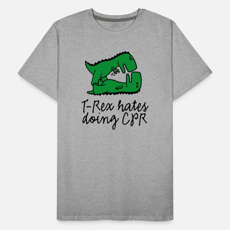 T-Rex hates doing CPR premiers secours instructeur T-shirt bio Premium Homme