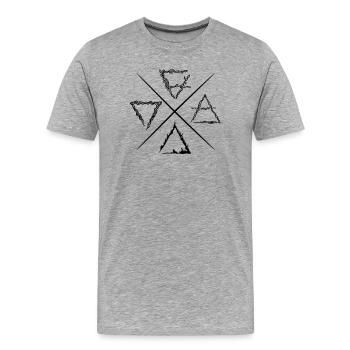 Four Element Symbols - Men's Premium Organic T-Shirt - heather grey - Front - Damien (186cm)