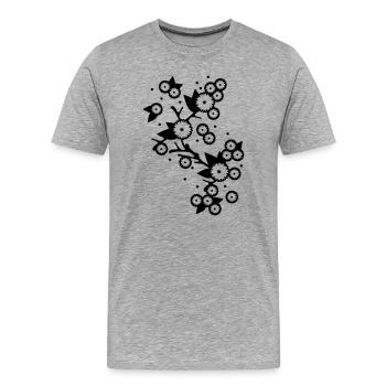 stylized flower branch - Men's Premium Organic T-Shirt - heather grey - Front - Damien (186cm)